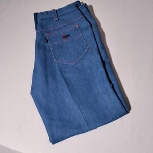 Vintage COOP Embroidered Jeans Six Gunn by Protexall Sz 35 (33"x32" Actual)